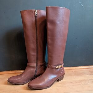 Coach Brown Leather Over the Knee Boots Size 7.5
